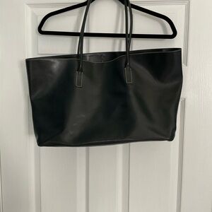 Prada Vintage Black Leather Tote Bag